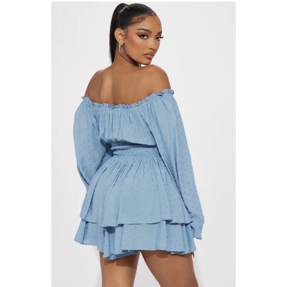 Fashion Nova Count In You Romper Womens XL Blue NEW - Picture 2 of 9
